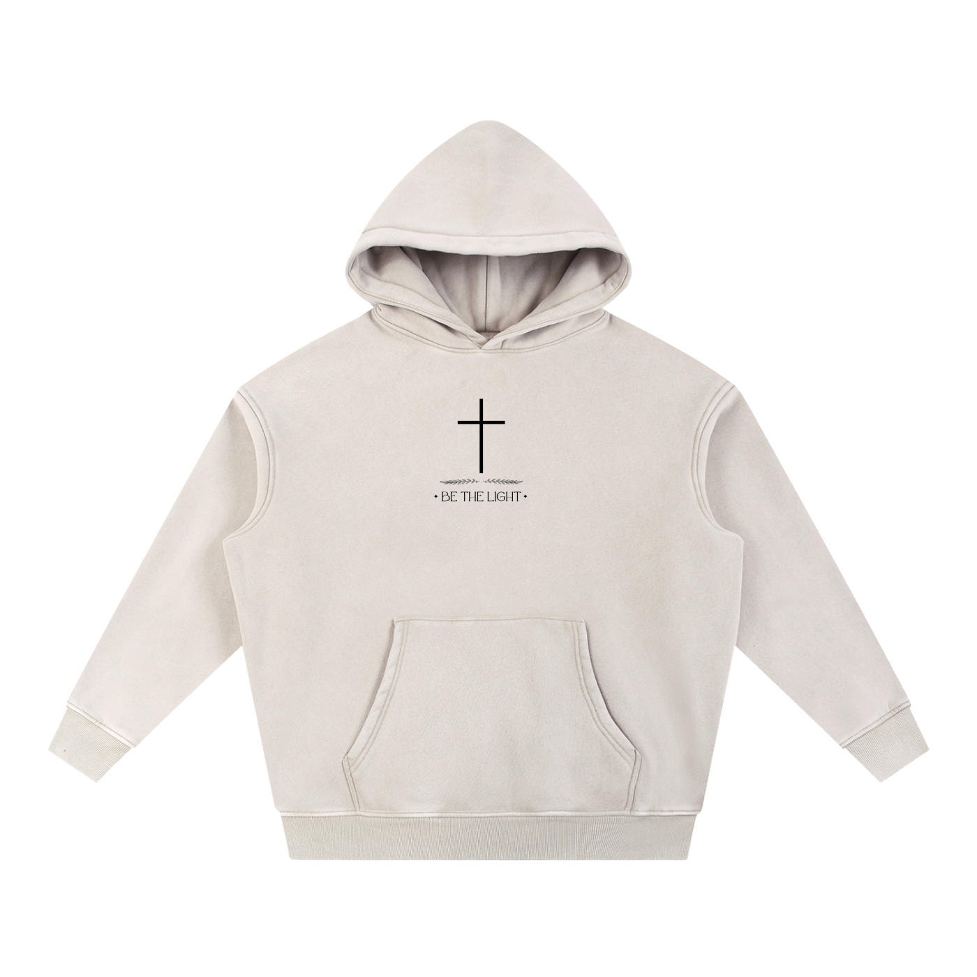 Be The Light - Men Christian Snow Wash Fleece Oversize Hoodie