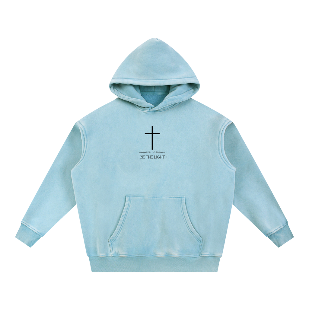 Be The Light - Men Christian Snow Wash Fleece Oversize Hoodie