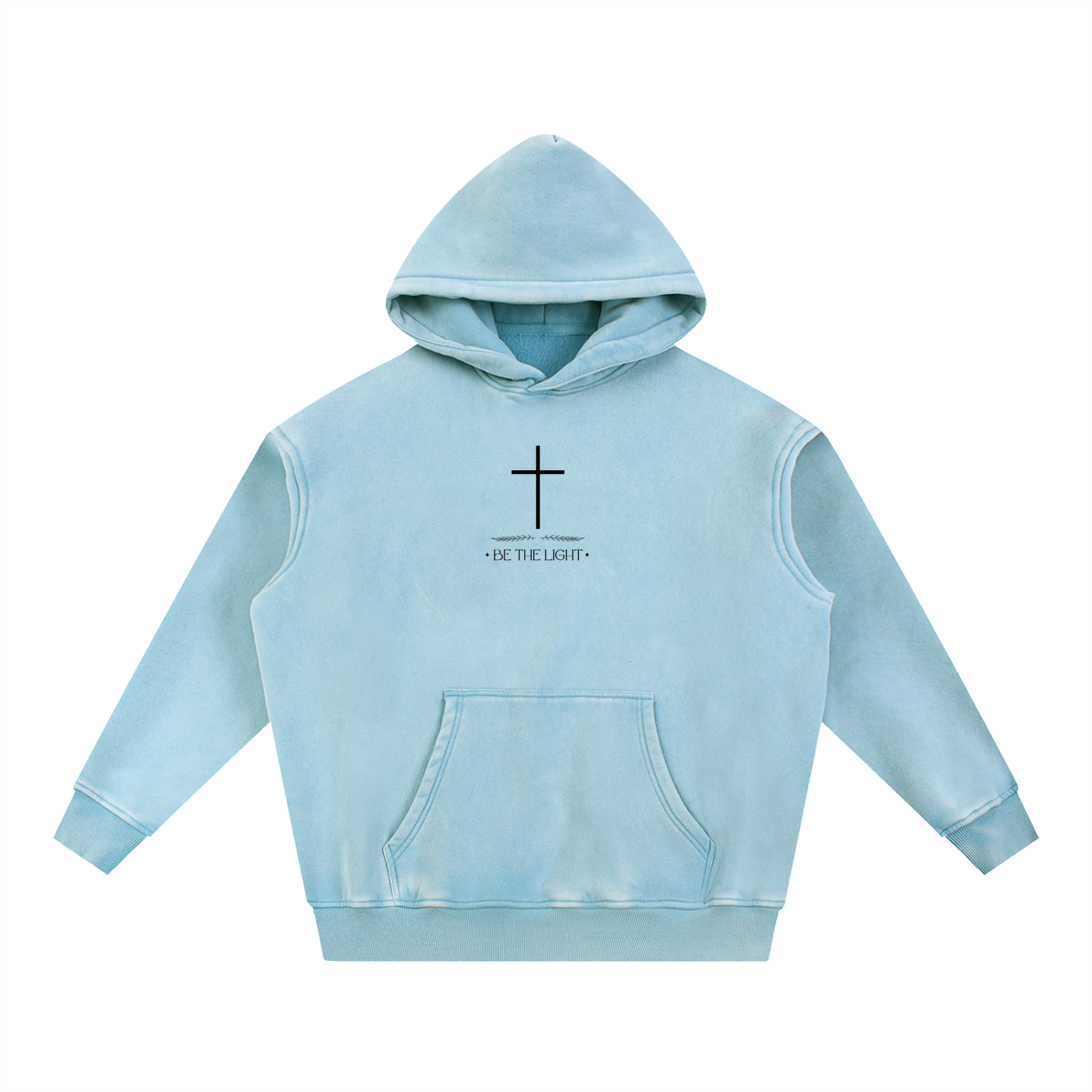 Be The Light - Men Christian Snow Wash Fleece Oversize Hoodie