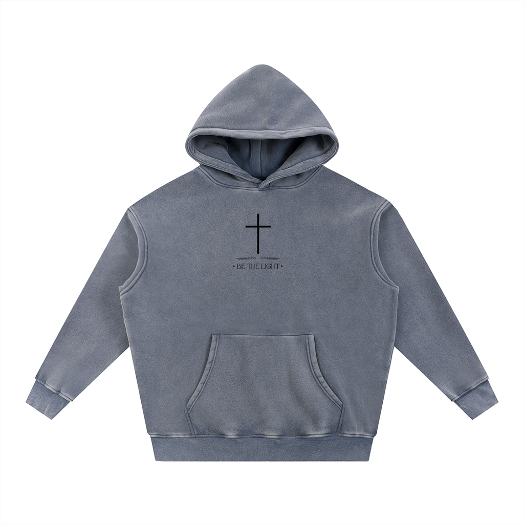 Be The Light - Men Christian Snow Wash Fleece Oversize Hoodie