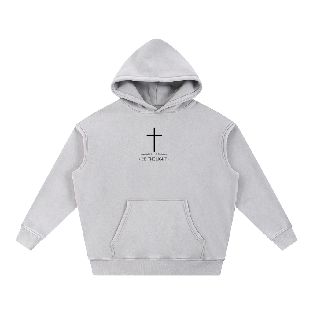 Be The Light - Men Christian Snow Wash Fleece Oversize Hoodie